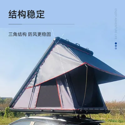 Go on road trip travel equipment aluminum triangle roof tent camping travel equipment rain-proof multi-person car tent