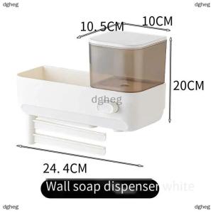 [COD] dgheg With Drain Tray Wall Mounted Soap Dispenser With Sponges Holder Hand Press Dishwashing Liquid Holder Large Capacity Waterproof