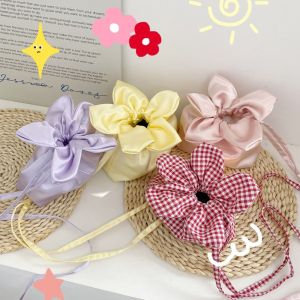 CURIO12 กระเป๋าแบบรวม กระเป๋าเชือกรูดลายดอกไม้ กระเป๋าเก็บของ แบบเกาหลี กระเป๋าสะพายข้างขนาดเล็ก วรรณกรรม ลายตาราง กระเป๋าถือดอกไม้ การเดินทาง