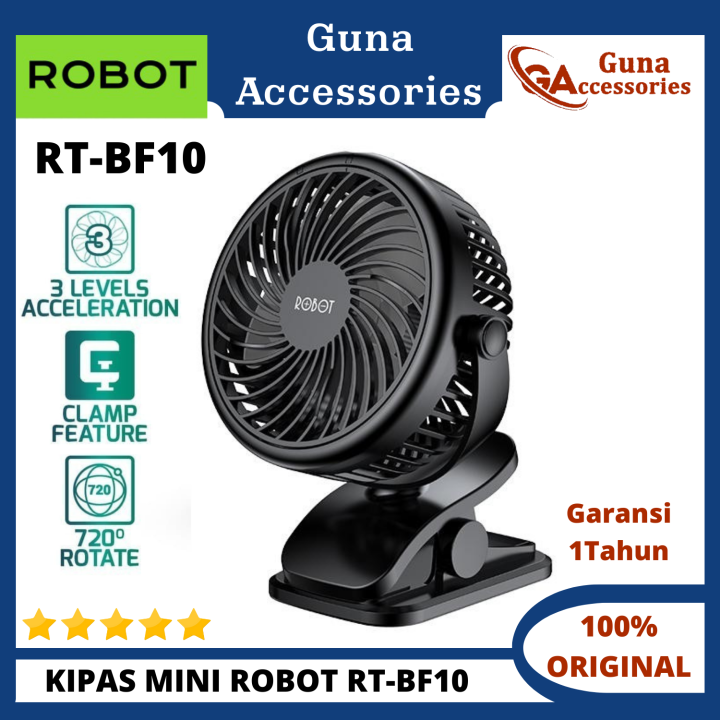 Kipas Robot Rt Bf Cleanable Rotating Clip Base Portable Usb Mini Fan Lazada Indonesia