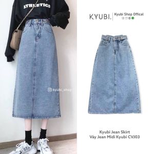 [VOUCHER 12%/149K] Chân váy dài Midi Jean Kyubi lưng cao dáng chữ A [Nhiều Mẫu] - Váy Bò dài Cạp cao Ulzzang Ky ubi CVJ03