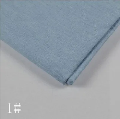 kain pasang raya 2024 High Quality Pure Colour Denim Fabric Thin Cotton Fabric Sewing Jeans Dress Cap TJ4512