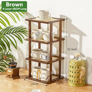 Bamboo Desktop Storage Rack 2/3/4 Layers Household Cup Rack Display Rack Countertop Organizer 杯架/收纳架