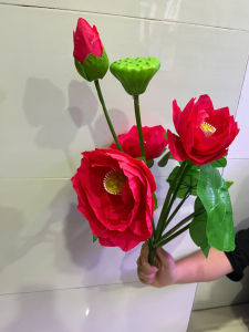 Cành hoa sen quan âm trang trí đầy đủ hoa lá đài sen giá tốt nhất decor phòng nhà lễ tết