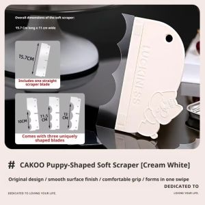 MIRELAE 4Pcs/Set Linh hoạt Dao vét kem bánh Trắng kem Trong suốt Phới phết kem bánh Bền bỉ Thiết kế lưỡi dao cong Mịn màng hơn dùng để trang trí bánh nhiều lớp.