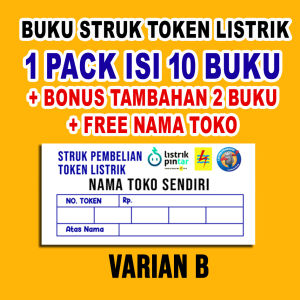 BUKU NOTA STRUK PEMBELIAN TOKEN LISTRIK (FREE NAMA TOKO)