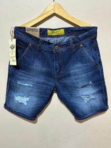 MC WISCER Celana Pendek Pria Jeans Sobek Ripped Terbaru Bahan Denim Pola Skinny Diatas Lutut Distro