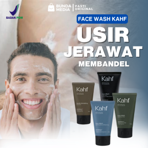 Kahf Face Wash Pria Multi-Pak untuk Kulit Berminyak & Berminyak - Pembersih Wajah Anti-Komedo & Jerawat