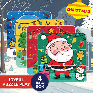 BEAR TALE Educational Jigsaw Puzzle Double-Sided for Kids Early Learning Toys 4 in a box 16PCS