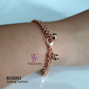 Frida Jewelry Gelang Tangan Sisik naga Rante polos silver gold xuping lapis emas 18k anti karat untuk pria dan wanita bracelet bcg002