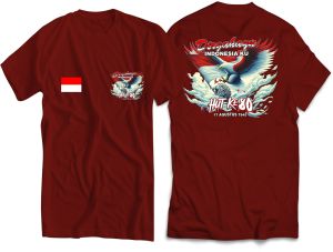 BD Atasan Kaos HUT Merah Putih RI 80 Kemerdekaan RI 2025 Kaos Merah Putih 17 Agustus 1945 Kaos Pria Kaos Wanita Katun Combed