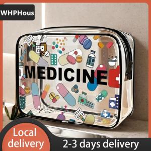 [COD] WHPHous Ship within 24 hours Medicine Cosmetic Bag Women Large Capacity Travel Organizer Easy Wipe Clean Toiletry Pouch Daily Use Trip Toiletry Travel Bag