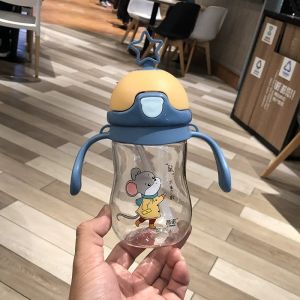 Bình tập uống chống sặc cốc tập uống có tay cầm và dây đeo 280ml hình ngôi sao nắp gập hàng cao cấp loại 1
