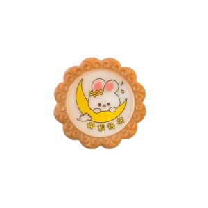 xpkQ Plastic Simulated Mooncake Night Light Cartoon Decorative Glowing Mooncake Ornament Rabbit Pattern Festival Ambient Lighting B8T9H