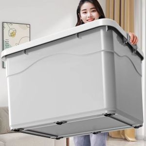 Corner box กล่องเก็บของขนาดใหญ่ กล่องพลาสติก มีล้อ กล่องเก็บเสื้อผ้าสิ่งของพับเก็บได้ กล่องเก็บของความจุขนาดใหญ่ 30#/60#/160#/230#/310#/410#