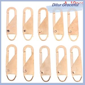 Ditur 10 cái tự làm may Craft dây kéo thanh trượt puller dây kéo sửa chữa Kit thay thế cho bị hỏng Khóa Du Lịch Túi vali dây kéo đầu