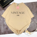 Áo Thun Unisex Oversize In Chữ "Vintage Cơ Bản", Form Rộng Thoáng Mát Nhiều Màu (M-2XL). 