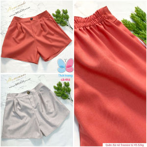Quần đùi nữ freesize từ 45-52kg - quần sọt nữ - quần short nữ vải kaki mềm mát Lưng Cao - QU86