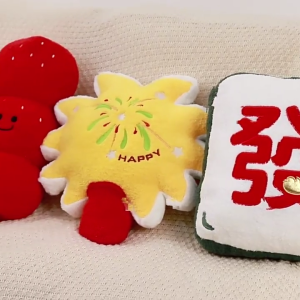 Gối hoạt hình vải nhung và đệm kết hợp mềm mại và vui vẻ chủ đề năm mới của Trung Quốc cho trang trí văn phòng gia đình hoặc sử dụng du lịch