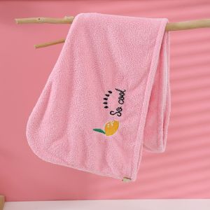 OMQAIO Mềm mại Mũ tóc khô nhanh Siêu thấm hút Phong cách thêu Mũ quấn tóc khô Phụ kiện phòng tắm Lông cừu san hô Khăn tắm cho phụ nữ Quà sinh nhật