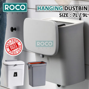 ROCO 7L/9L Multipurpose Kitchen Rubbishbin Dustbin Hanging Bin With Lid And Mountable Indoor Compost Bin