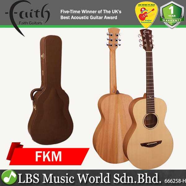 Faith FKM Naked Mercury Parlour Size Mohagany Full Solid Natural Guitar