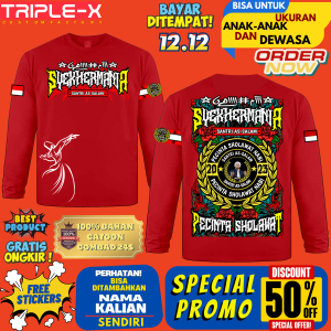 KAOS SYEKHERMANIA"SANTRI AS-SALAM"LENGAN PANJANG UKURAN ANAK DAN DEWASA"FREE STIKER"