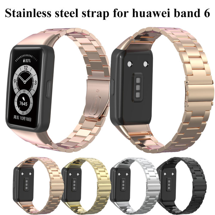 Metal strap+case For Huawei band 10 9 8 smart band Stainless steel metal loop band for huawei Watch Fit 2 Screen protective case for huawei band 7 band 6 /6Pro