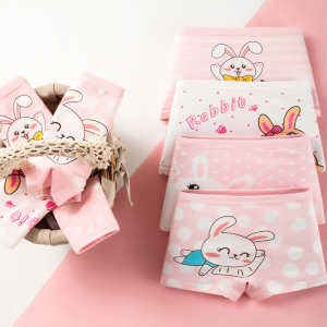 QSW303 Celana Dalam Anak Perempuan Celana Dalam Boxer Anak Perempuan Motif Bahan Katun Random 4 Pcs