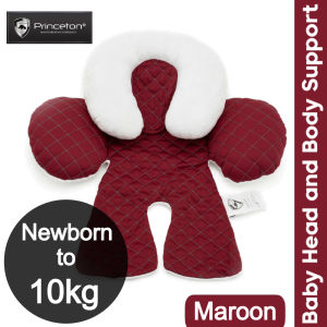 Princeton Baby Head and Body Support - Maroon | Suitable use in Car Seat Stroller Bouncer Infant Swing | Breathable Comfortable Cushion | BABY HERO STORE