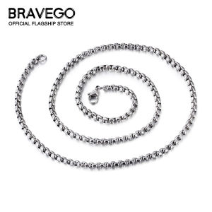 Bravego Men Fashion Stainless Steel Necklaces Women Long Titanium Steel Chain Necklace Accessories
