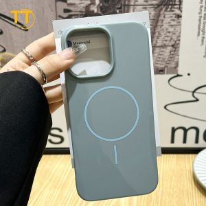Tri-Town Magnetic Phone Case For iPhone 16 15 14 13 12 11 Pro Max 14 15 Pro Wireless Bright Color Case Cover