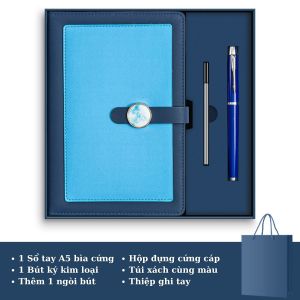 Hộp quà sổ tay + bút cao cấp làm quà tặng khai trương sự kiện tốt nghiệp khách hàng