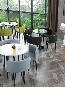 SG SalesLight Luxury Dining Table Cream Style Small Apartment Round Table Home Dining Table Coffee Table Negotiation Table and Chair Set Dining Table and Chair Home Dining Chair