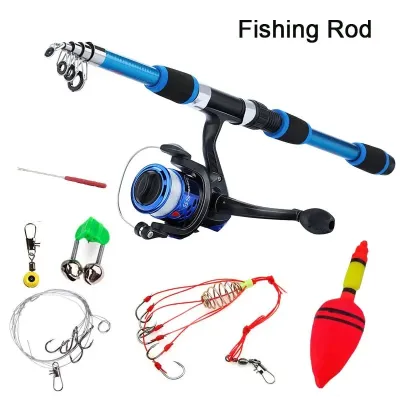 Fishing rodsetOriginal fishing rod and reel set Fishing rod set 1.8m Telesscopic Fishing Rod can withstand large weight