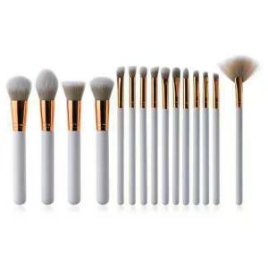 Anne Clutz 15 Pc Beginner Makeup Brush Set | Foundation Blush Eyeshadow Brow Ultimate Brushes Kit