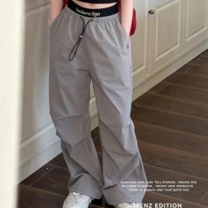 Cargo Pants For Kids Girls Ice Silk Wide-Leg Pants Pocket Baggy Pants Jogger Pants Teens Fashion Outfit for Girls Loose and Comfortable 2025 New Fashion