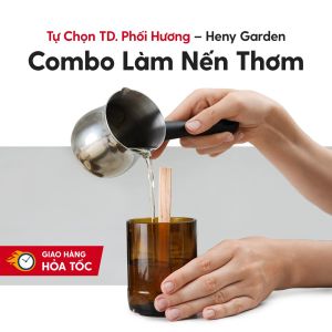 Set Làm Nến Thơm Sáp Đậu Nành Tự Chọn Tinh Dầu Đầy Đủ Nguyên Liệu Làm Nến Thơm Handmade HENY GARDEN