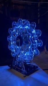 ชิงช้าสวรรค์ ชิงช้าอคริลิคไฟขาวสดใส ที่วางแก้วช๊อตค๊อกเทรกซึม 12 ช็อต ผลิตในไทย