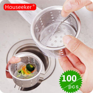 100 Chiếc Xả Bồn Rửa Chén Dụng Túi Lưới Lọc Rác Túi Sữa Tắm Tóc Chặn Cống Lọc Nước Nhà Nhà Hàng