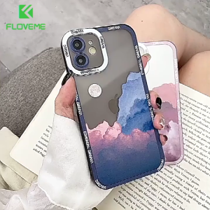 FLOVEME Retro Matte Phone Case For iPhone 14 13 12 11 Pro Max X XR XS Max 7 8 Plus Painted Lens Protection TPU Shockproof Back Cover