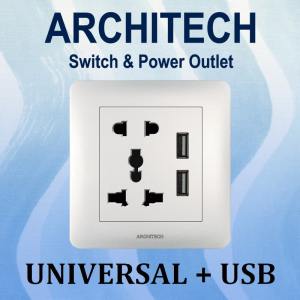 ARCHITECH INFINITY A69-C06U WHITE Stop Kontak - Colokan Universal USB