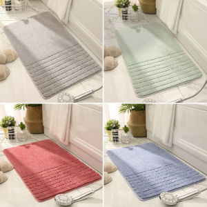 Bathroom Anti-Slip Floor Mat Polyester Fiber Carpet Bath Rug Non-Slip Foot Mat Shower Mat Thick Kitchen Soft Rug Bedroom Living Room Door Mat