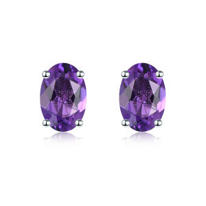 Oval 6x4 Genuine Blue Topaz Stud Earrings Solid 925 Sterling Silver Fine Elegant Gemstone Jewelry for Women Lady Girl Cute Birthday Gift