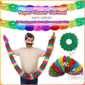 Amoki Rainbow Compression Flower Garland Birthday Party New Year Festival Christmas Decorate Fun Game Gifts