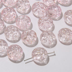 10pcs 13mm Glass Transparent Double Color Dtraight Hole Retro Beads For DIY Bracelet Necklace Jewelry Making