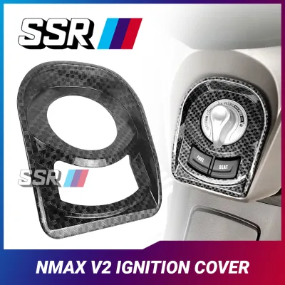Nmax V2 Ignition Key Cover 6D Carbon With Free 3M Double Adhesive Tape High Quality ABS SSR Motorcycle