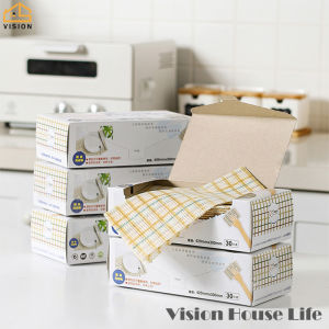Vision 30Pcs Disposable Rag Wet and Dry Thickened Disposable Dishwashing Cloth Kitchen Lazy Dishcloth Household Non-woven Cleaning Paper Multifunctional Boxed Kitchen Cleaning Disposable Non-woven Lazy Rag