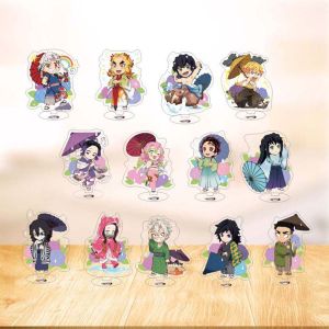 ANGCHI Cartoon Tomioka Giyuu Acrylic Stand Collectible Toy Agatsuma Zenitsu Kimetsu no Yaiba Desktop Standing Card Figure Model Plate Demon Slayer Desktop Decoration