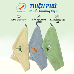 Khăn Tay Thêu Dễ Thương Thiện Phú Phong Cách Nhật Bản 25x40cm 100% Cotton Thấm Hút Tốt Dây Treo Tiện Dụng